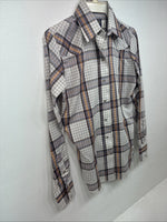 New Women’s Panhandle Slim Brown Plaid Long Sleeve Pearl Snap 8/30 GG-6