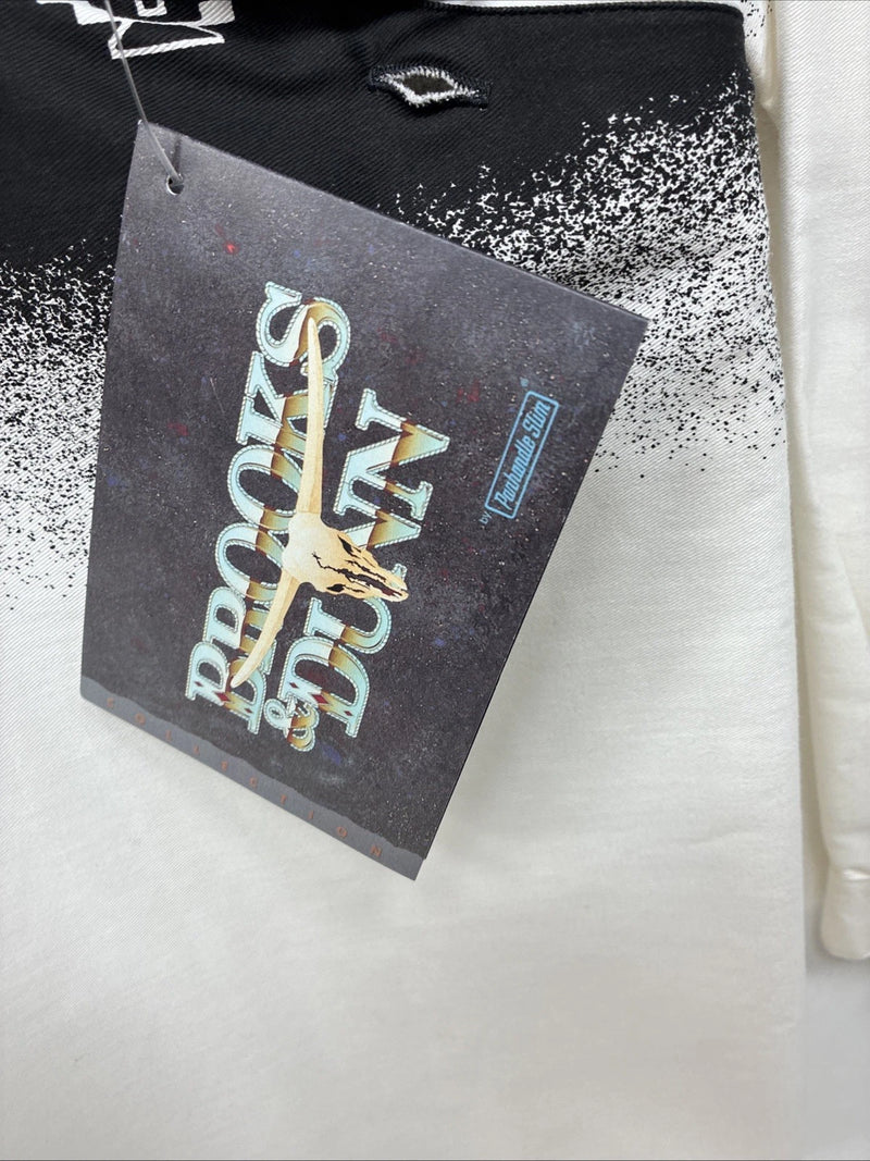 New Women’s Brooks & Dunn Black White Long Sleeve Button Up Size Small TT-64