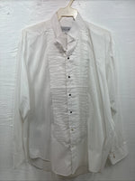 New Formal Mart White Long Sleeve Button Up English Shirt Large X-102