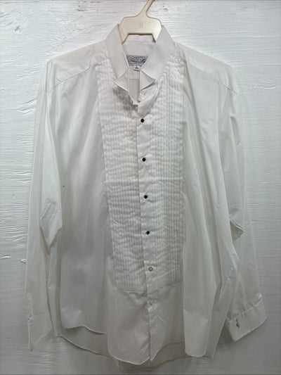 New Formal Mart White Long Sleeve Button Up English Shirt Large X-102