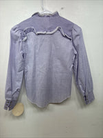 New Kids Kid Kountry Purple Designed Long Sleeve Pearl Snap Size 10 YY-57