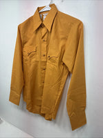 New Women’s Tem Tex Orange Long Sleeve Pearl Snap Size 14 LL-12