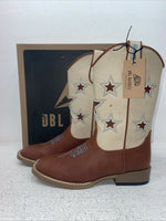New Children’s Brown DBL Barrel Cowboy Boots. 4451402 2.5 2 1/2. 23-138