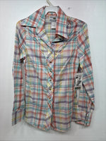New Girls Dickson Jenkins Pink Plaid Long Sleeve Pearl Snap Size 28 DD-124