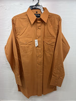 New Men’s White Horse Orange Simple Western Long Sleeve Pearl Snap Medium J-84