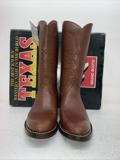 New Men’s Brown Texas Brand Cowboy Boots. 8021 9 E E. 4-32