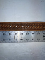 New Brown Genuine Leather Nocona Silver Bling Tooled 28” Belt #N2463448 NN-12