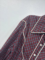 New Women’s Mr. Nick Red Plaid Long sleeve Button Up Size 8 Small KK-47