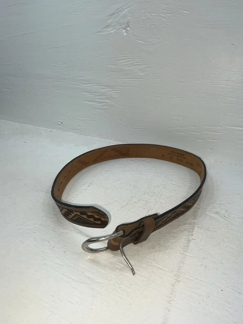 New Brown Genuine Leather Chambers Tooled 24” Belt #5551 NN-88