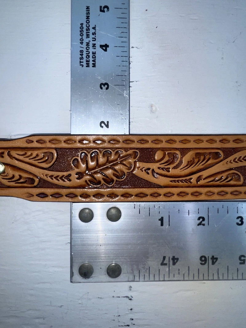 New Brown Genuine Leather Longhorn Tooled 30” Belt #82881 JJ-130