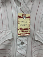 New Men’s H Bar C White Stripe Long Sleeve Pearl Snap 16 Large M-36