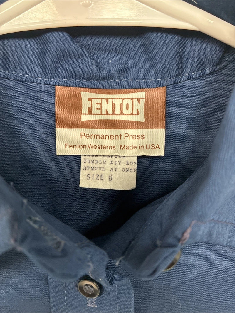 New Women’s Fenton Blue Long Sleeve Button Up Short Size 6 TT-113