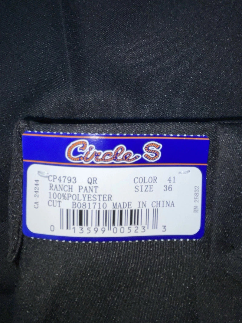 New Vintage Black Circle S Polyester Pants #CP4793 OO-94