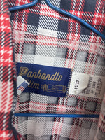 New Women’s Panhandle Slim Red Plaid Long Sleeve Pearl Snap Size 32 KK-67