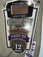 New Men’s Tan Cowboy Cut Classic Fit Wrangler Jeans. 13/14x34 G-4