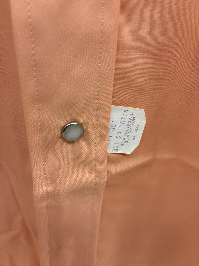 New Men’s Tem Tex Bright Orange Long Sleeve Pearl Snap 15 X 33 Medium K-91