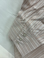 New Men’s ELY Cattleman Pink Stripe Long Sleeve Pearl Snap 17.5 XL O-62