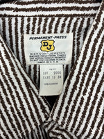 New Women’s Dickson Jenkins Brown Stripe Long Sleeve Pearl Snap Size 17 XL II-37