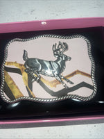New Women’s Nocona Pink Deer Belt Buckle. 37102 A-117