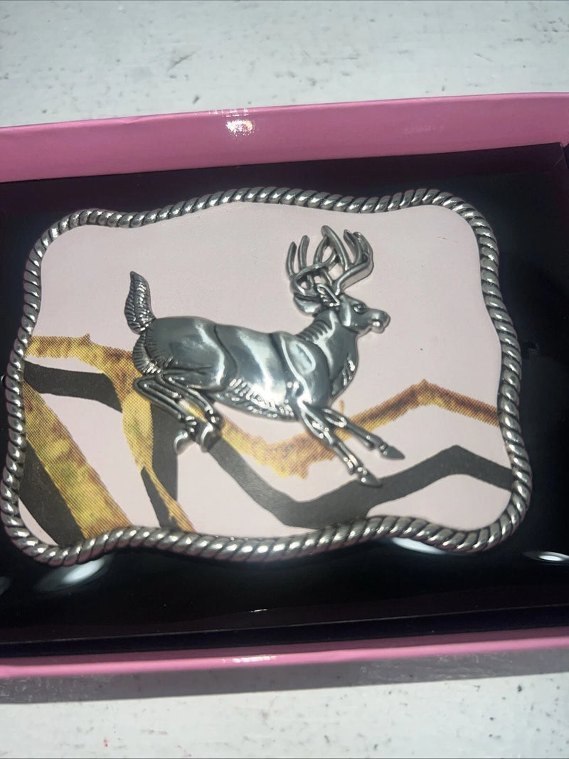 New Women’s Nocona Pink Deer Belt Buckle. 37102 A-117