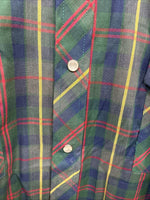 New Men’s ELY Plains Green Plaid Long Sleeve Pearl Snap 17 X 34 XL T-24