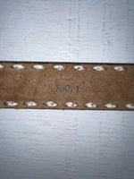 New Brown Genuine Leather Tooled And Weaved 30” Belt #18071 NN-24
