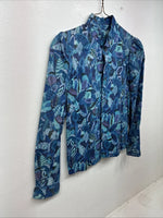 New Kids Blue Designed Long Sleeve Button Up Small MM-66
