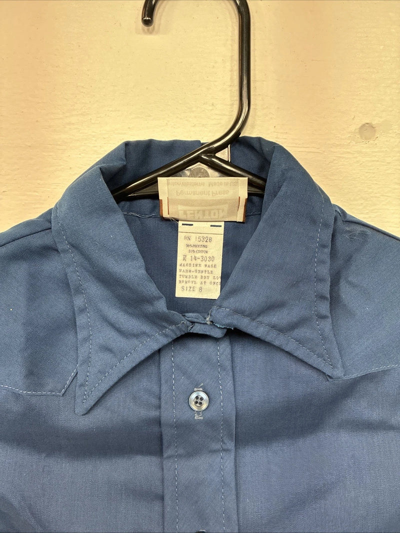 New Kids Fenton Navy Blue Long Sleeve Button Up Size 8 DD-132
