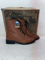 New Kids Brown Lace Up Cimarron Cowboy Boots. 2210100 12.5 12 1/2 D. 23-18