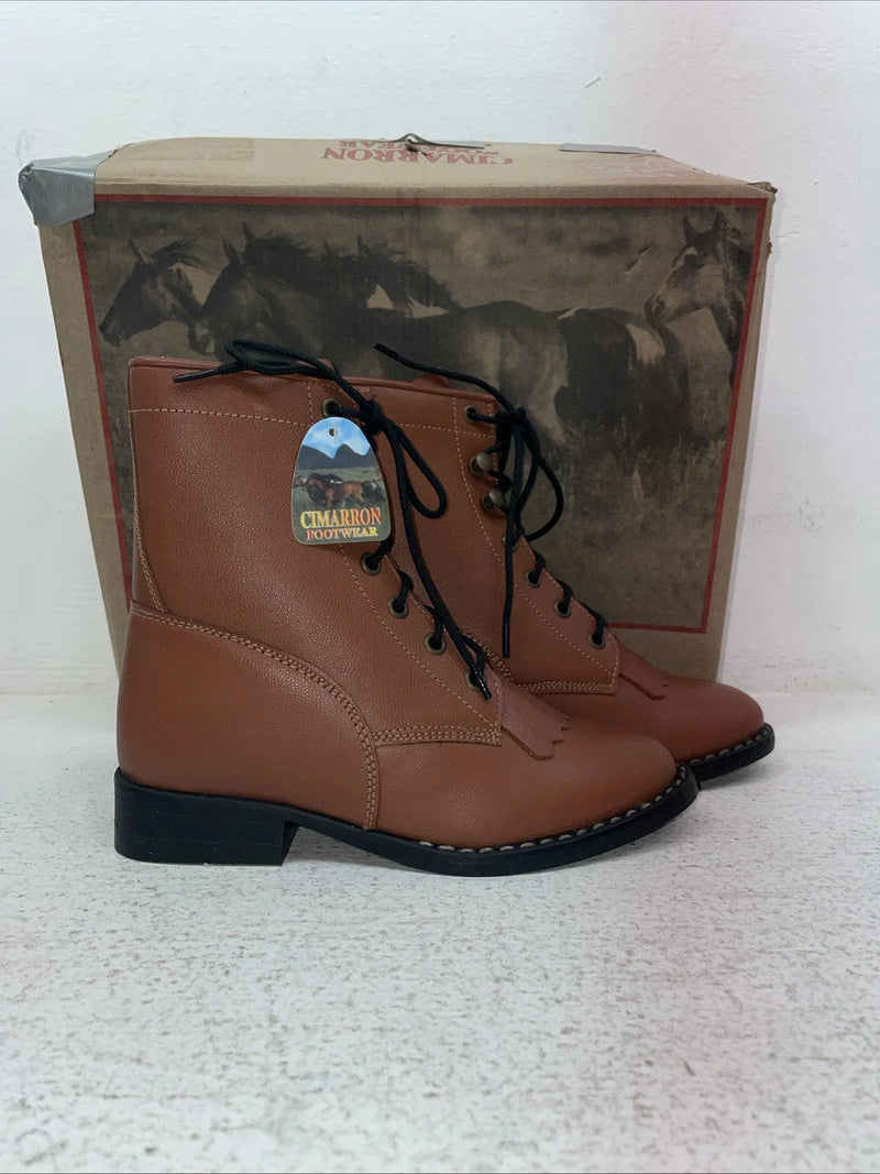 New Kids Brown Lace Up Cimarron Cowboy Boots. 2210100 12.5 12 1/2 D. 23-18