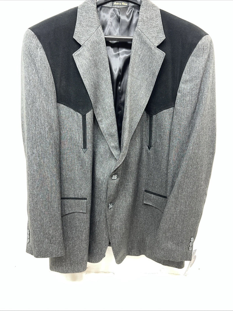 New Men’s Circle S Gray Suit Jacket 52L #24244 V-600