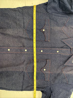 New Men’s Karman Blue Jean Long Sleeve Pearl Snap 14.5 Small AA-2