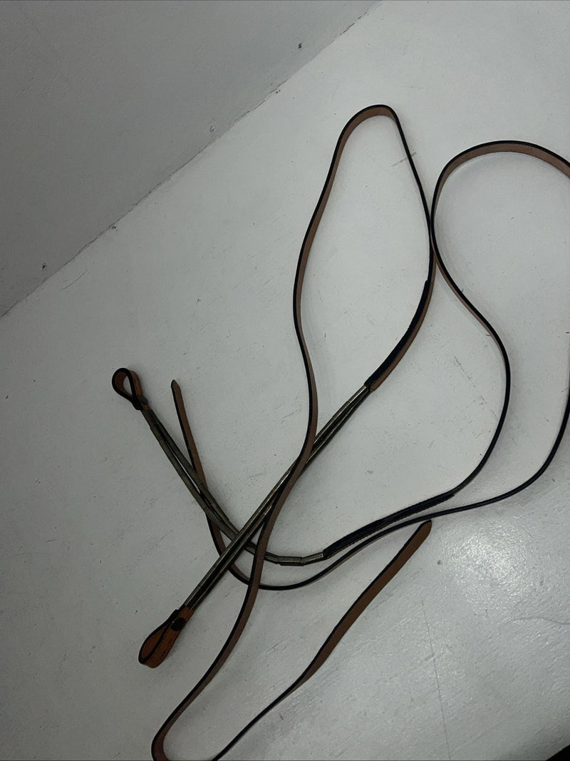 New Genuine Leather Split Reins With Metal Accents Y-5
