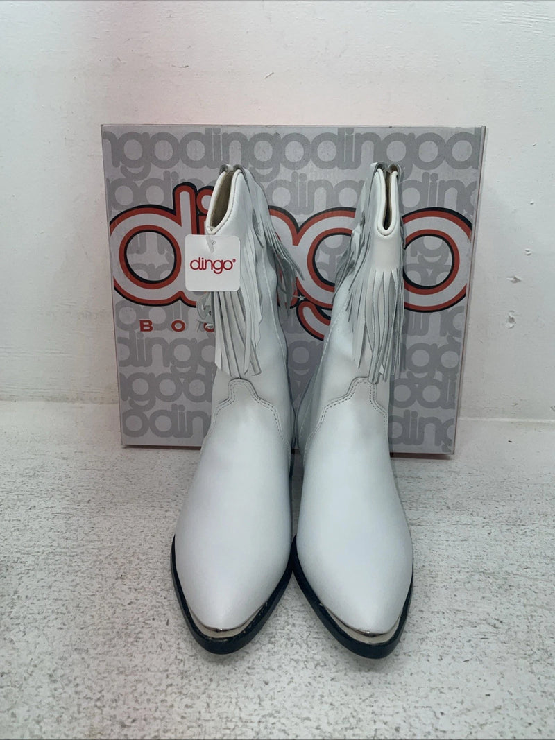 New Youth White With Fringe Dingo Cowboy Boots. I C 3221 3.5 3 1/2 D. 22-30