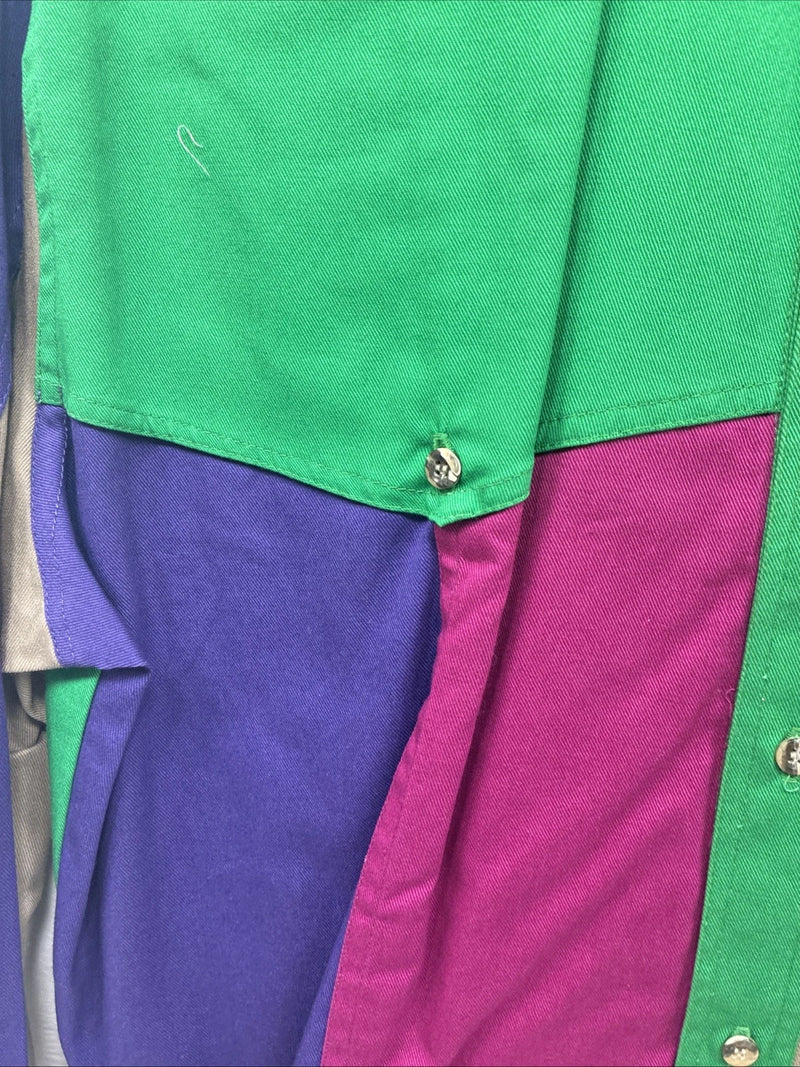 New Men’s San Angelo Multicolor Design Long Sleeve Button Up Large V-76