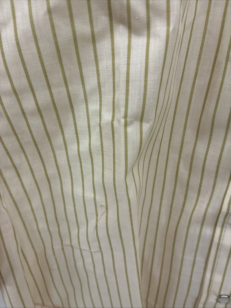 New Kids Miller Yellow Stripe Long Sleeve Pearl Snap Size XL CC-122