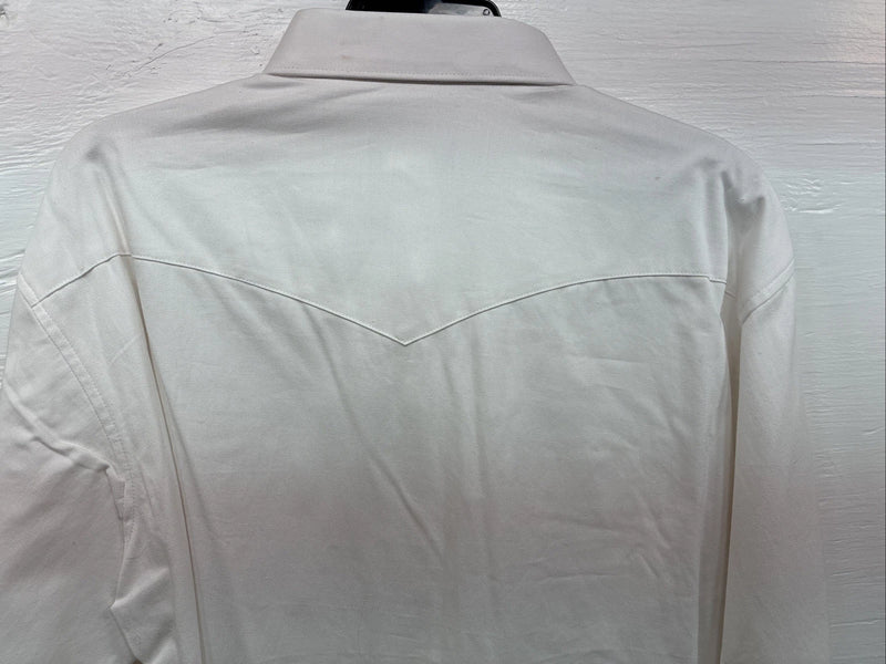 New Men’s Wrangler White Long Sleeve Button Up 17 X 35 XL R-72