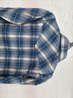 New Toddlers ELY Cattleman Blue Plaid Long Sleeve Pearl Snap JUV-3 DD-17