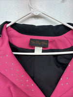 New Women’s To Dy For Pink Black Long Sleeve Button Up Size XL YY-101