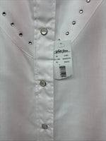 New Women’s White Horse White Gem Long Sleeve Pearl Snap XL II-32