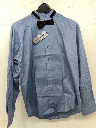 New Men’s Wayne Scott Blue Long Sleeve Button Up Large A-192