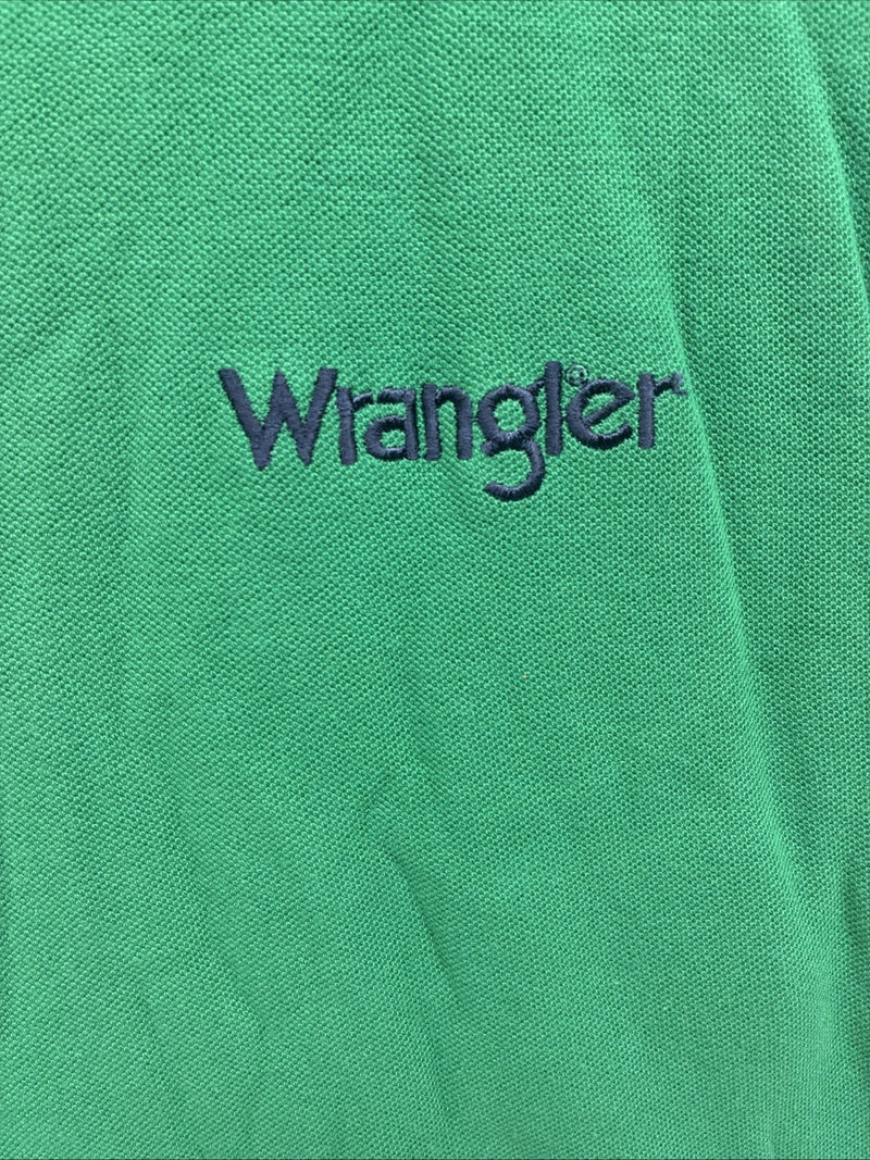 New Men’s Wrangler Green Black Short Sleeve Polo Shirt XL T-22
