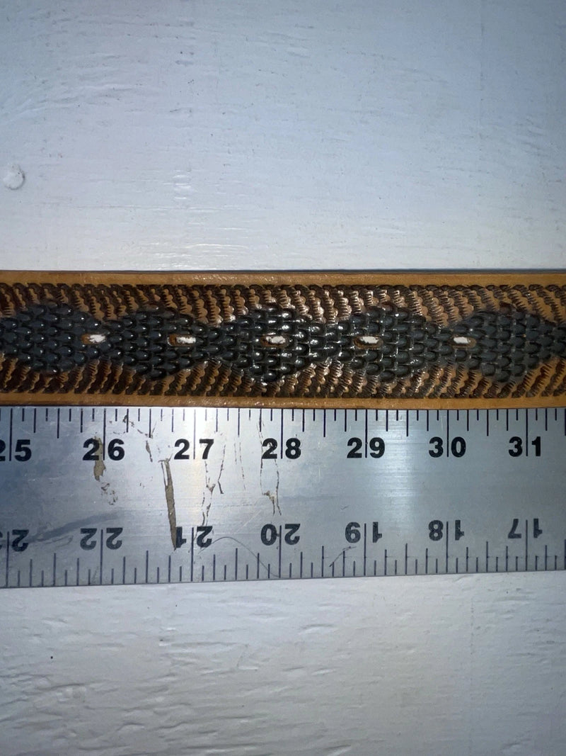 New Brown Genuine Leather Sand & Sage Tooled 28” Belt #533 NN-53
