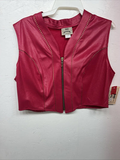 New Women’s 1849 Authentic Ranchwear Pink Western Show Vest Large WW-63
