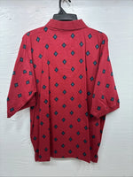 New Men’s Wrangler Red Designed Short Sleeve Polo Large CC-43