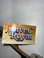 New Leather Silver Royal Beaded Diamond Browband Headstall W Split Reins U-35