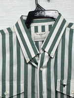 New Men’s Longhorn Teal Strip Short Sleeve Button Up 4XL E-51