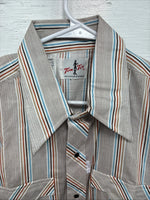 New Men’s Tem Tex Multicolor Stripe Long Sleeve Pearl Snap 16.5 X 34 Large R-18