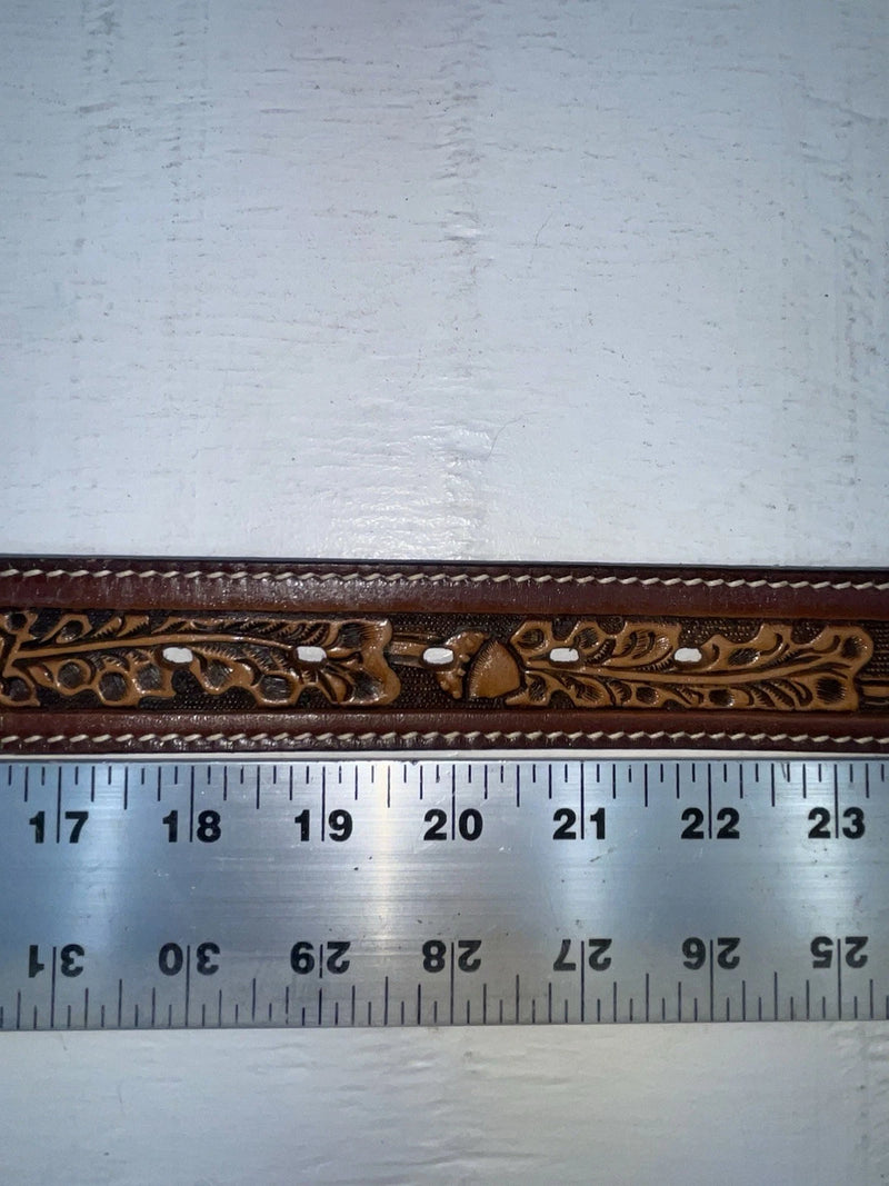 New Brown Genuine Leather Perkies Tooled 20” Belt #601 NN-68