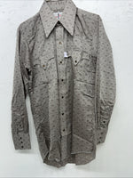 New Men’s Tem Tex Western Flare Long Sleeve Pearl Snap 14.5 X 33 Small A-182